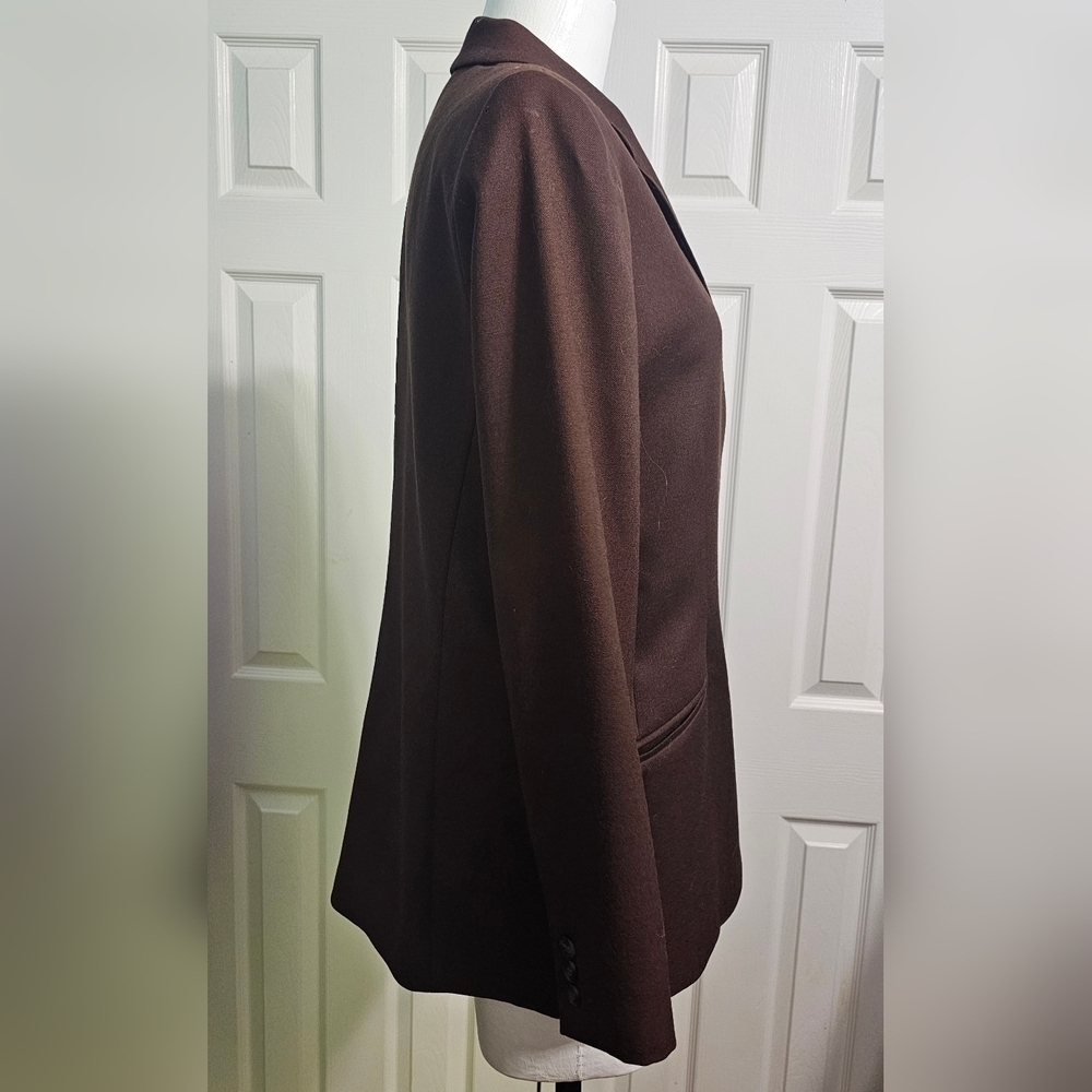 Pendleton Virgin Wool Women's Brown Preppy Blazer Jacket Size 10 - Picture 3 of 6